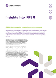 IFRS 8 disclosures for interim financial statements
